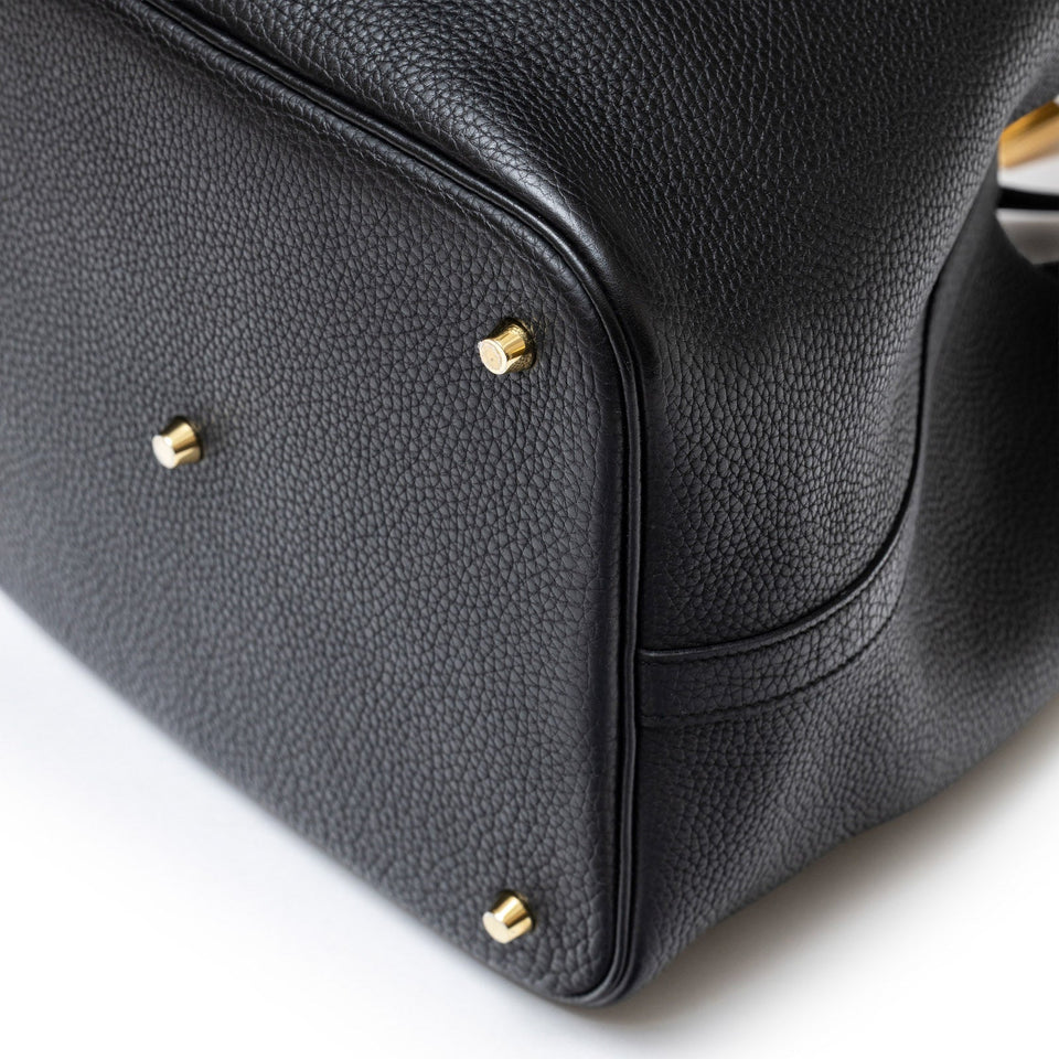 Hermes Picotin 26 Black Clemence Gold Hardware