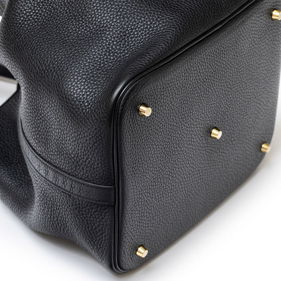 Hermes Picotin 26 Black Clemence Gold Hardware