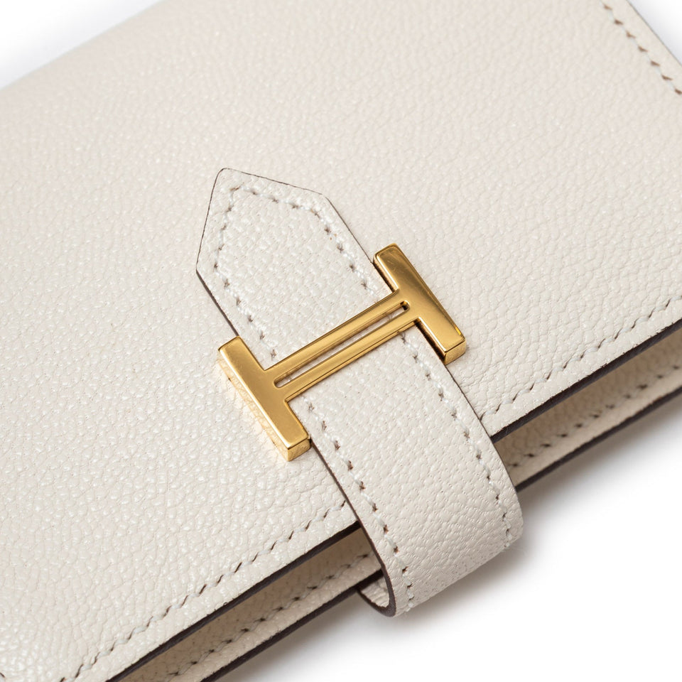 Hermes Mini Bearn Wallet Nata Chevre Mysore Gold Hardware