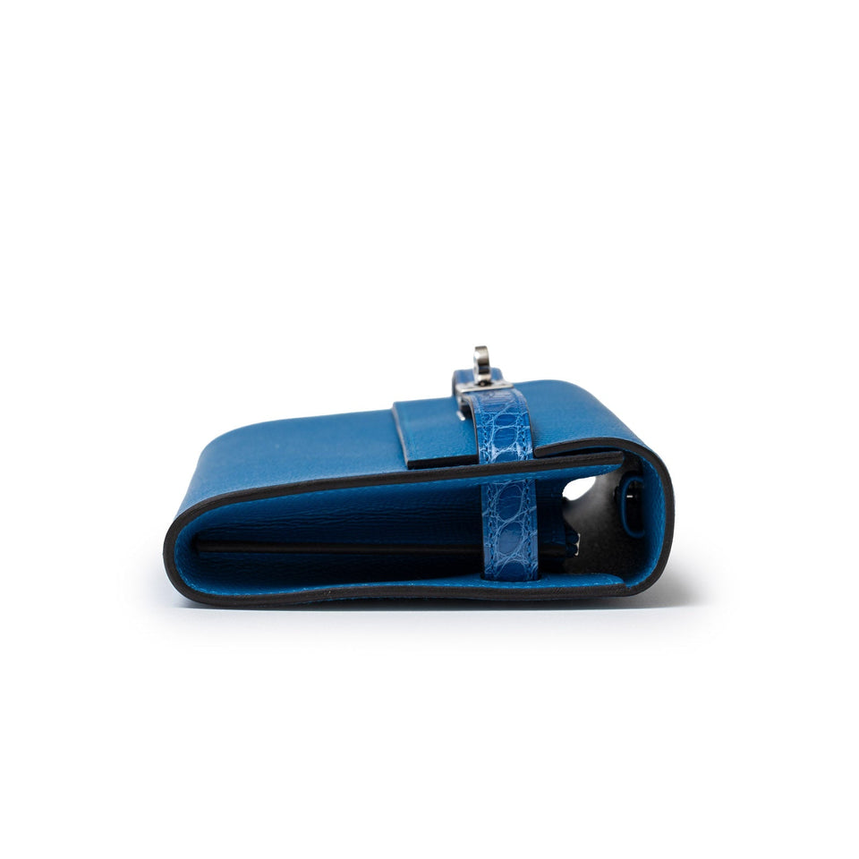 Hermes Kelly To Go Touch Mykonos/Blue Zellige Shiny Alligator/Epsom Palladium Hardware