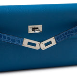 Hermes Kelly To Go Touch Mykonos/Blue Zellige Shiny Alligator/Epsom Palladium Hardware