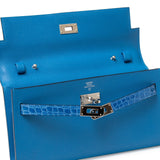 Hermes Kelly To Go Touch Mykonos/Blue Zellige Shiny Alligator/Epsom Palladium Hardware