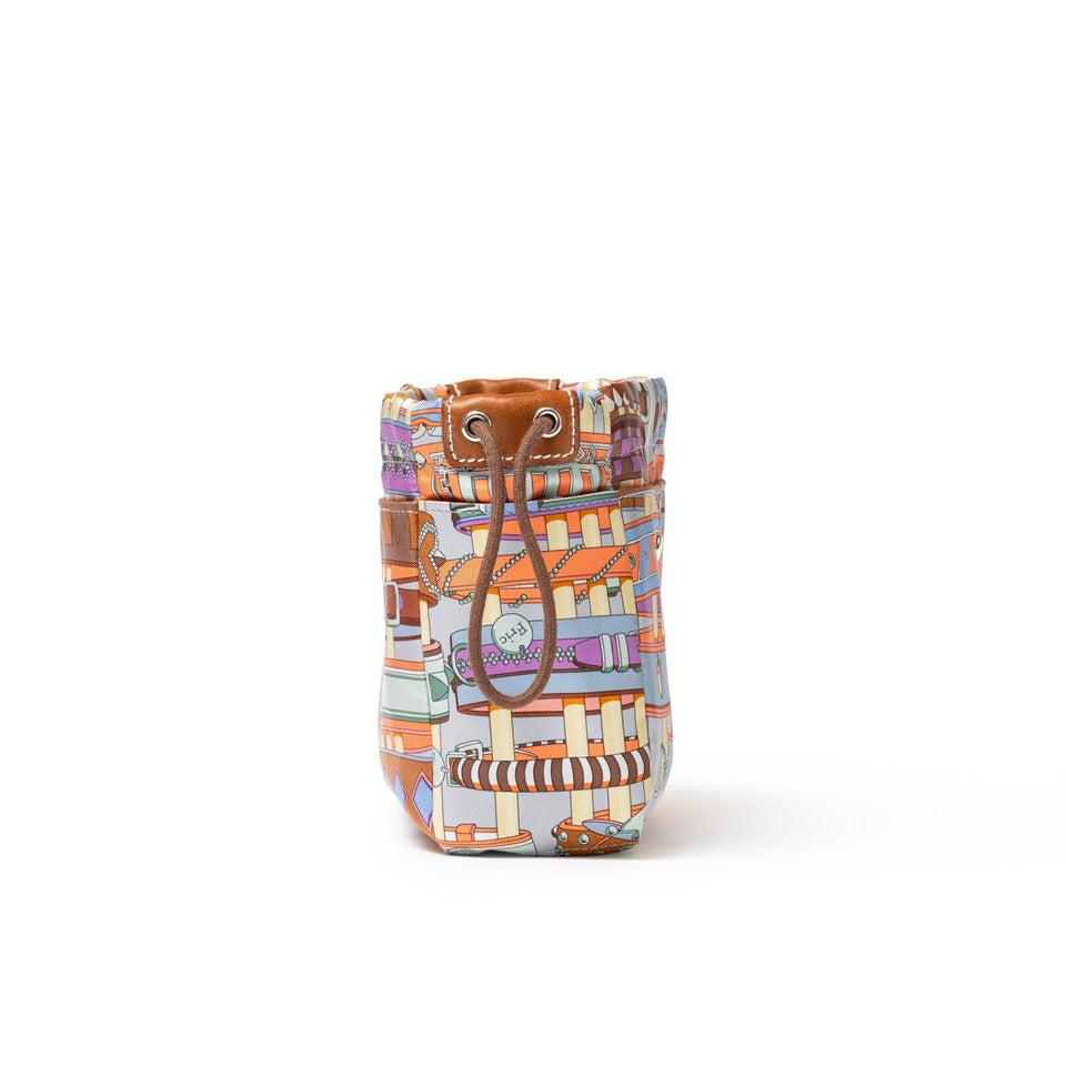 Hermes Fourbi 20 pouch Paprika/Rose pop/Fauve Nylon/Silk Barenia Palladium Hardware