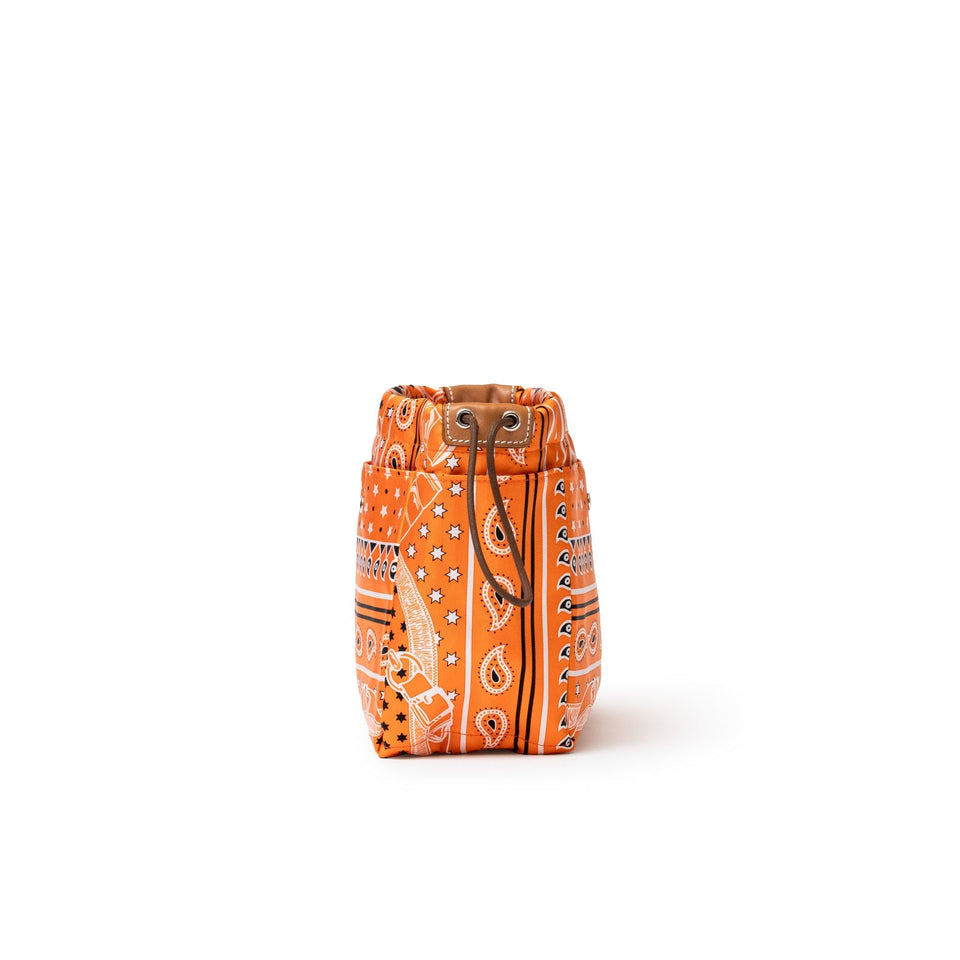 Hermes Fourbi 25 pouch Orange Nylon/Silk Barenia Palladium Hardware