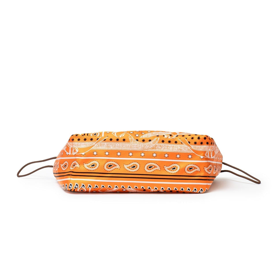 Hermes Fourbi 25 pouch Orange Nylon/Silk Barenia Palladium Hardware