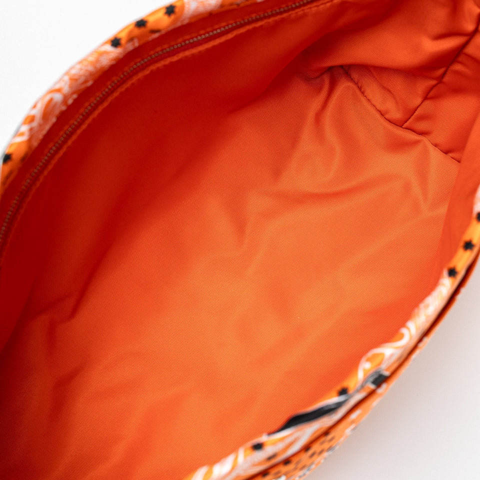 Hermes Fourbi 25 pouch Orange Nylon/Silk Barenia Palladium Hardware
