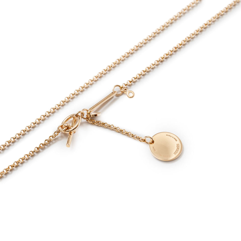 Hermes Ex-Libris Diamond Pendant Necklace Small model Rose Gold Au750
