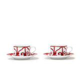 Hermes Balcon du Guadalquivir Tea Cup and Saucer Set of Two