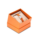 Hermes Heure H Watch 21mm Pearl/Steel Orange Shiny Alligator - Include 2 Alligator Watch Straps