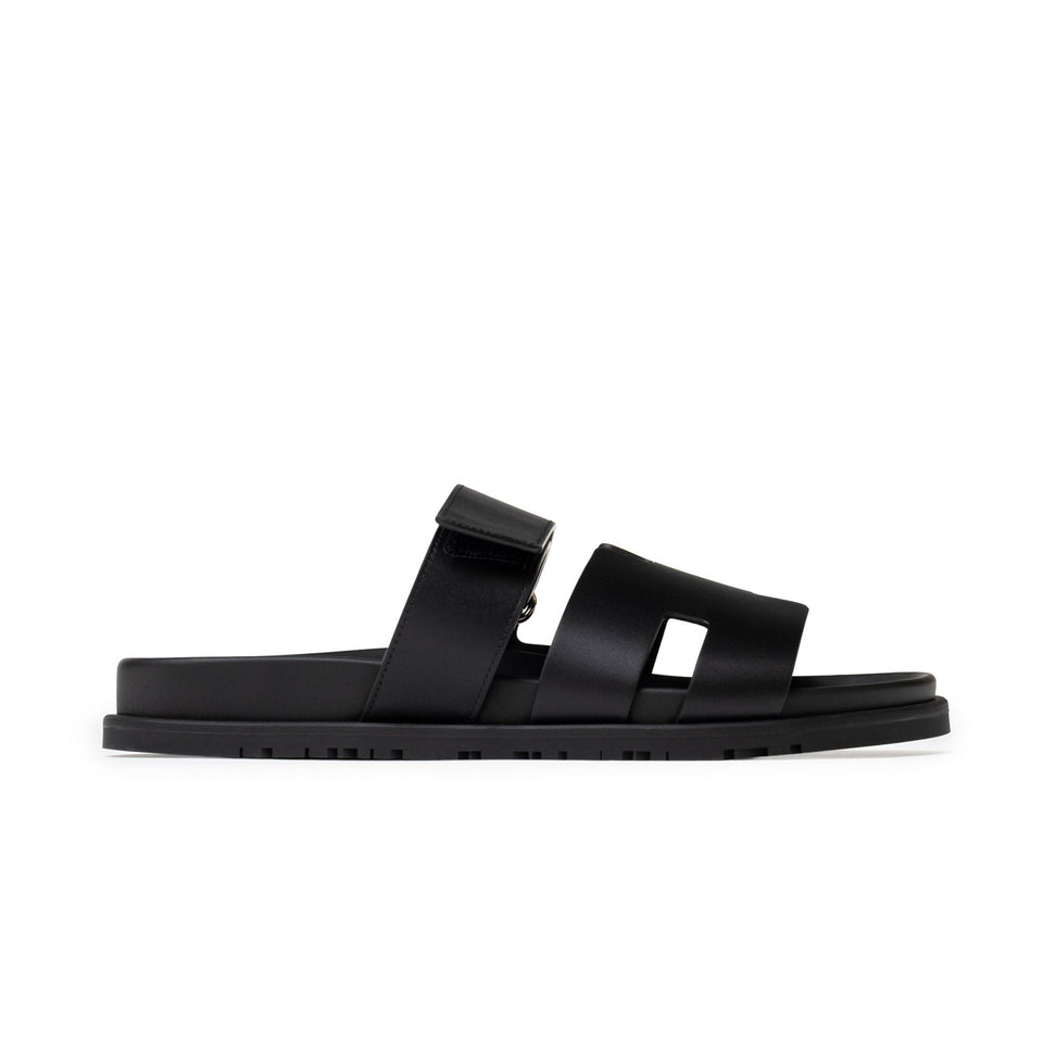 Hermes Chypre Sandal Men's Black Calf 40.5