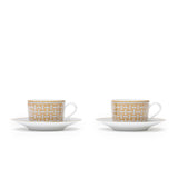 Hermes Mosaique au 24 Gold Tea Cup Set of Two
