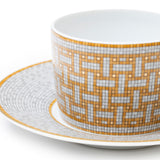 Hermes Mosaique au 24 Gold Tea Cup Set of Two