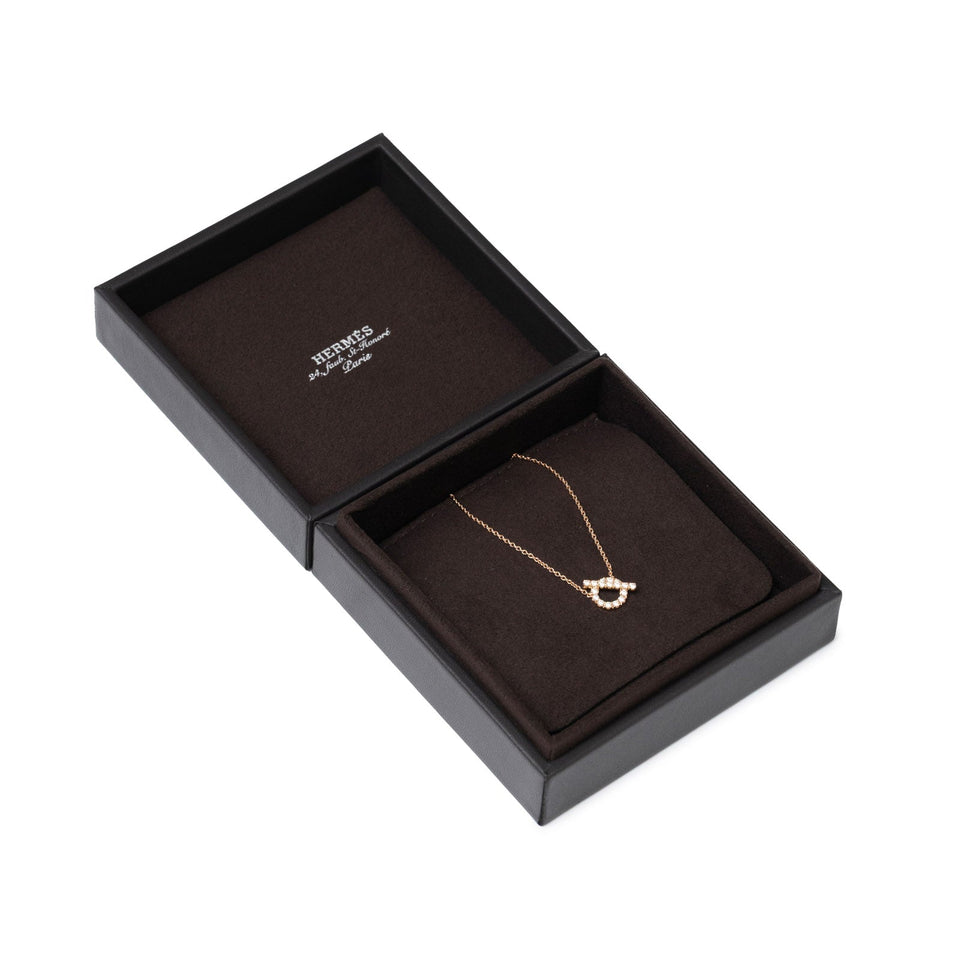 Hermes Finesse Pendant Diamonds and 18k Rose Gold