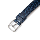 Hermes Cape Cod Diamond Watch Small Model 31mm Steel/Shiny Alligator Blue Saphir