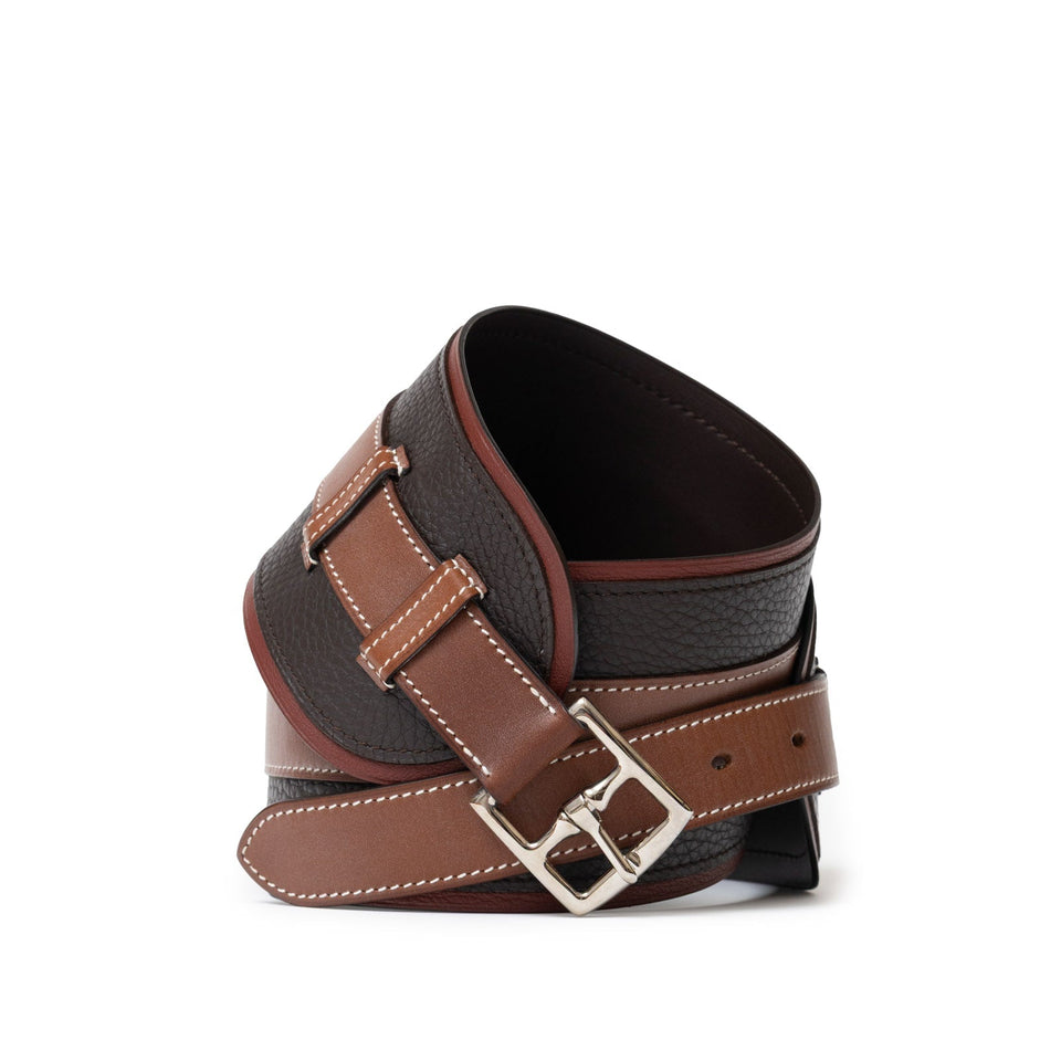 Hermes Vintage Waist Belt Brown/Rouge/Natural