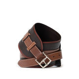 Hermes Vintage Waist Belt Brown/Rouge/Natural