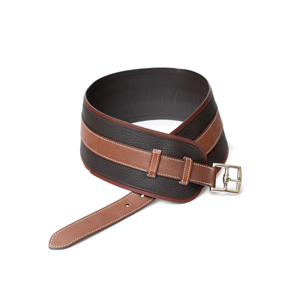 Hermes Vintage Waist Belt Brown/Rouge/Natural