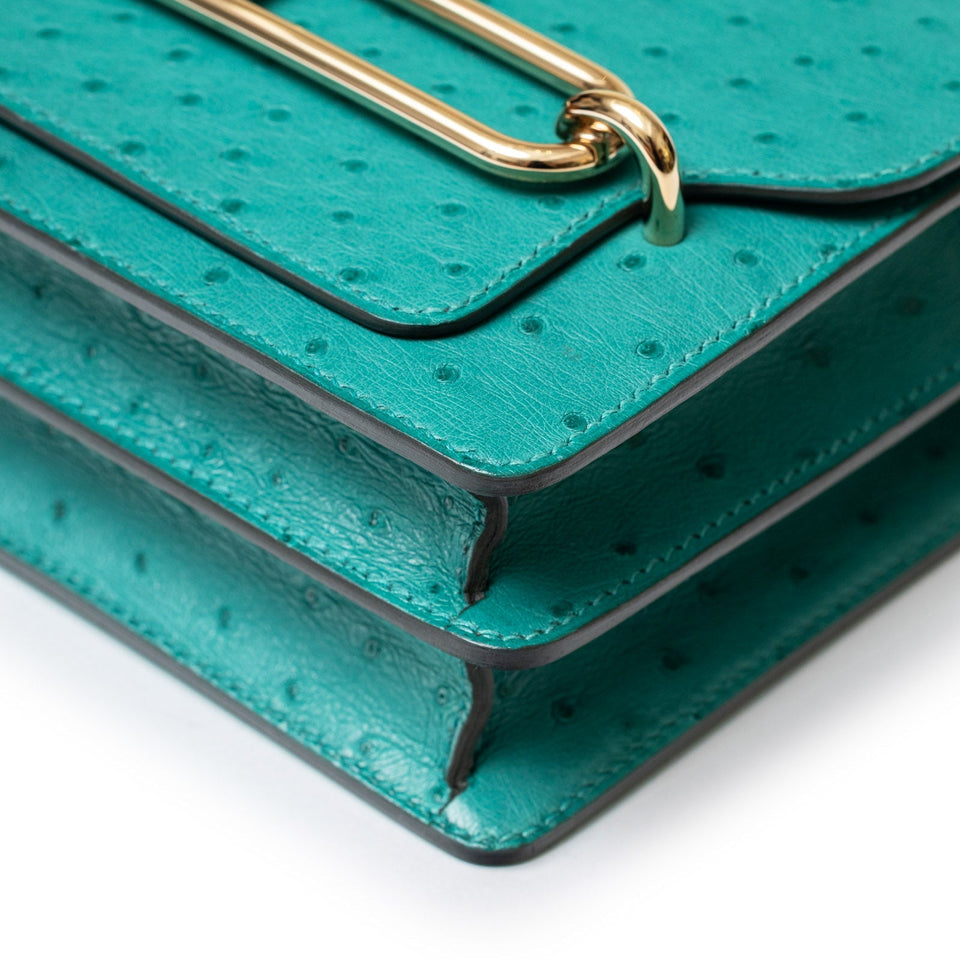 Hermes Mini Roulis Ostrich Vert Verone Permabrass Hardware