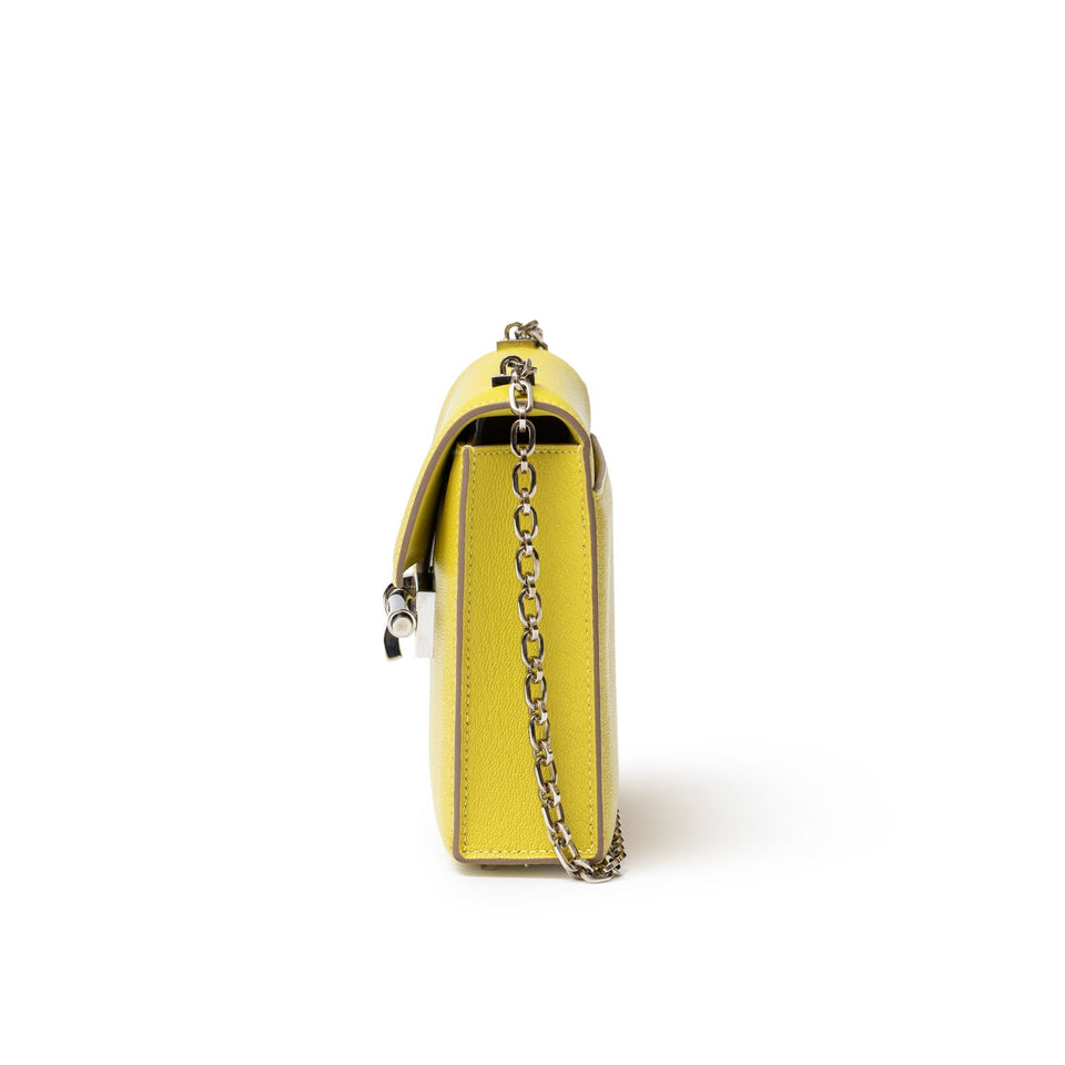 Hermes Mini Verrou Chaine Bag Lime Chevre Mysore Palladium Hardware