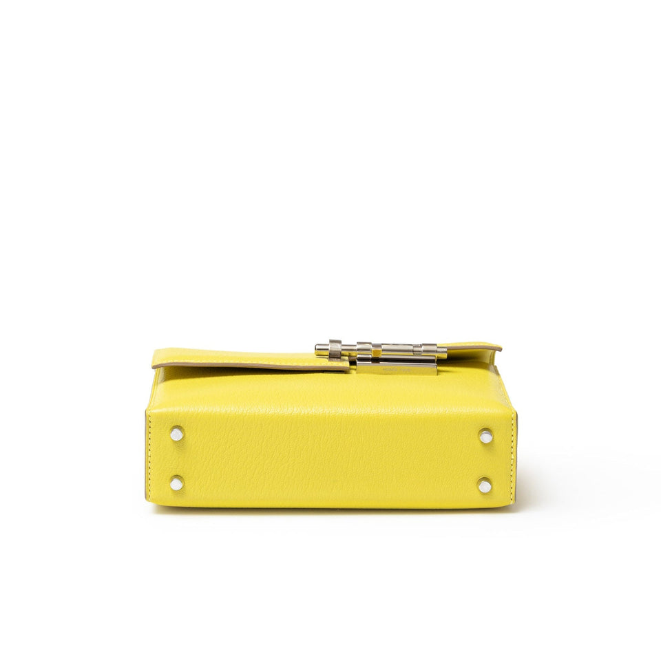 Hermes Mini Verrou Chaine Bag Lime Chevre Mysore Palladium Hardware