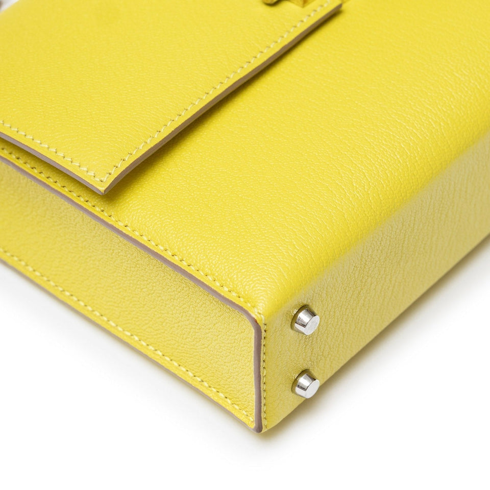 Hermes Mini Verrou Chaine Bag Lime Chevre Mysore Palladium Hardware