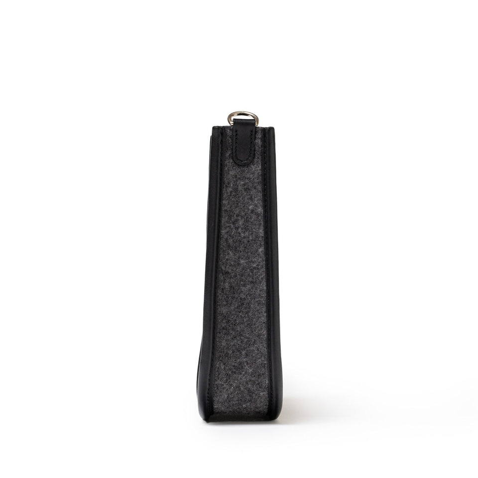 Hermes Mini Evelyne Gris Moyen/Black Feutre Palladium Hardware