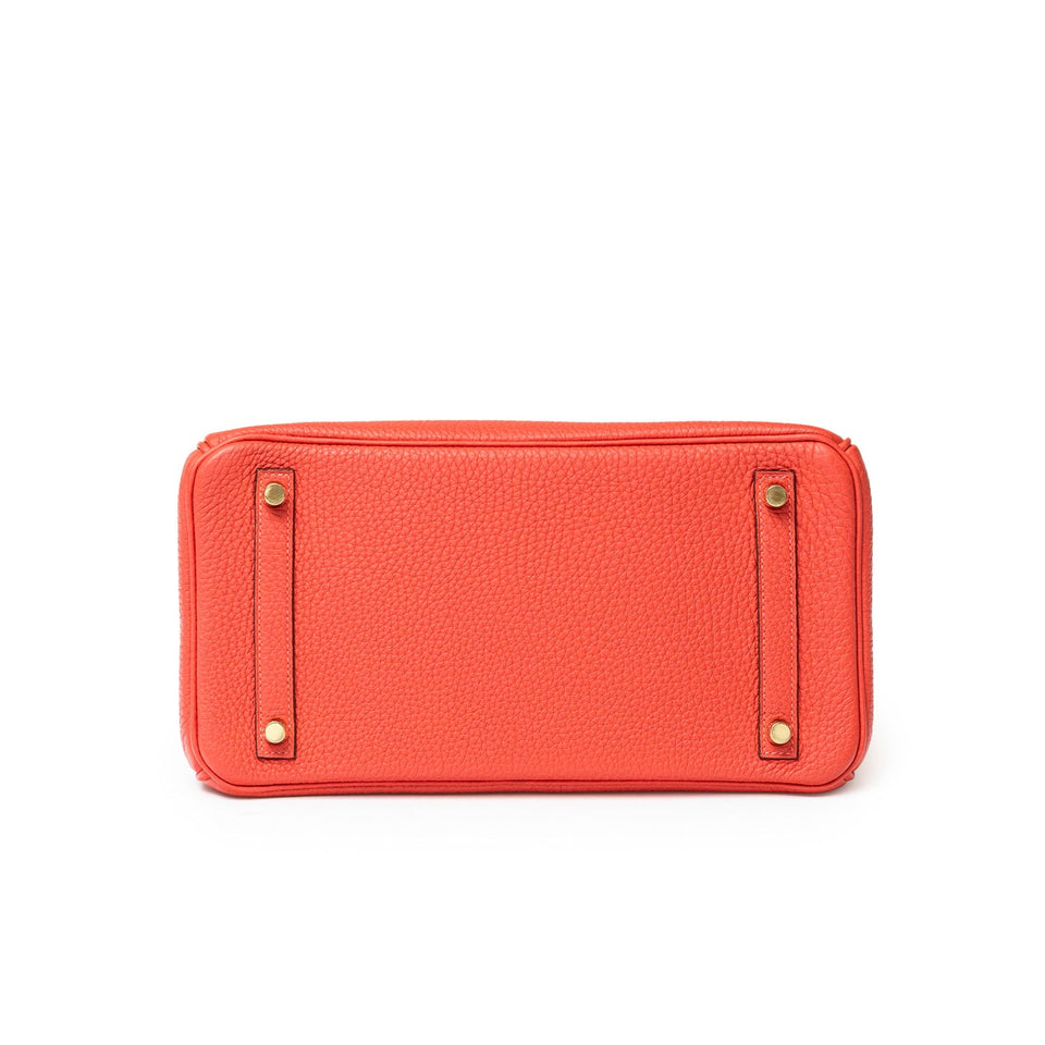 Hermes Birkin 30 Rouge Pivoine Clemence Gold Hardware