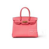 Hermes Special Order HSS Horseshoe Birkin 30 Rose Azalee Epsom Gold Hardware