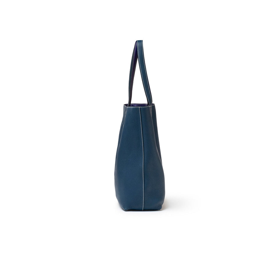 Hermes Double Sens Reversible Bicolor Shoulder Bag Clemence Violet/Blue