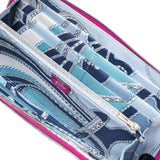 Hermes Silk'In Classique Long Wallet Rose Pourpre/Blue Epsom Palladium Hardware