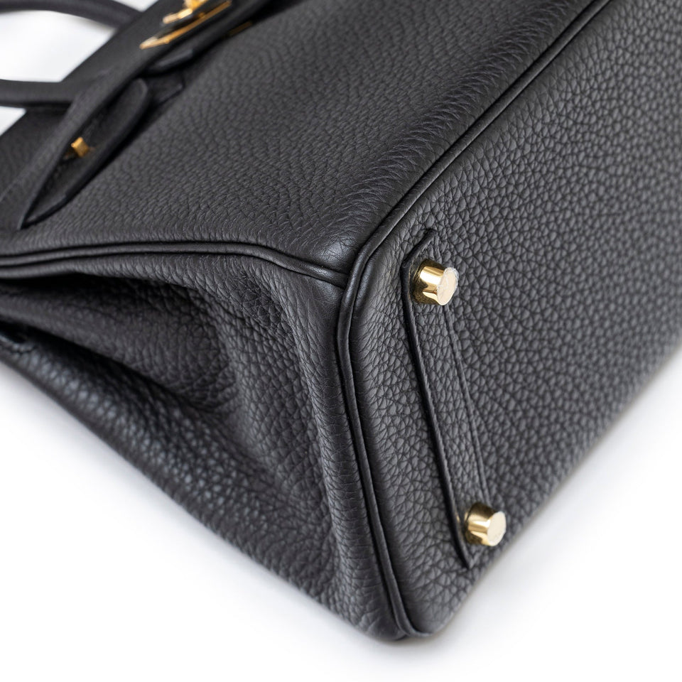Hermes Birkin 25 Black Togo Gold Hardware