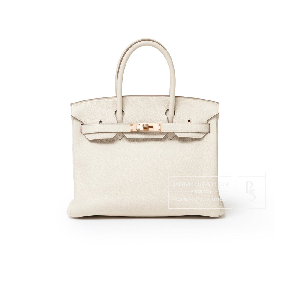 Hermes Birkin 30 Craie Togo Rose Gold Hardware
