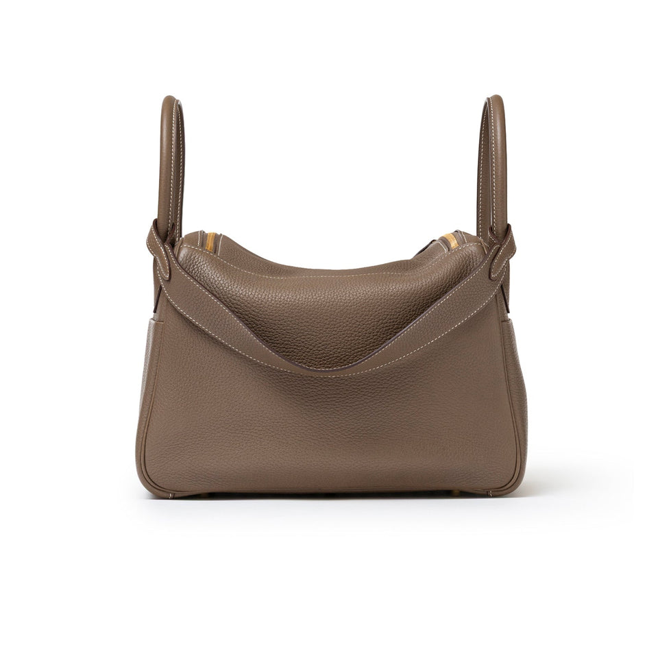 Hermes Lindy 30 Etoupe Clemence Gold Hardware