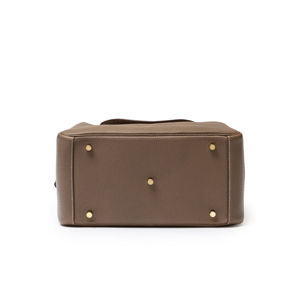 Hermes Lindy 30 Etoupe Clemence Gold Hardware