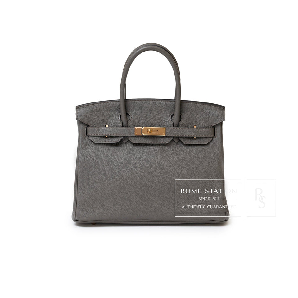 Hermes Birkin 30 Etain Togo Rose Gold Hardware