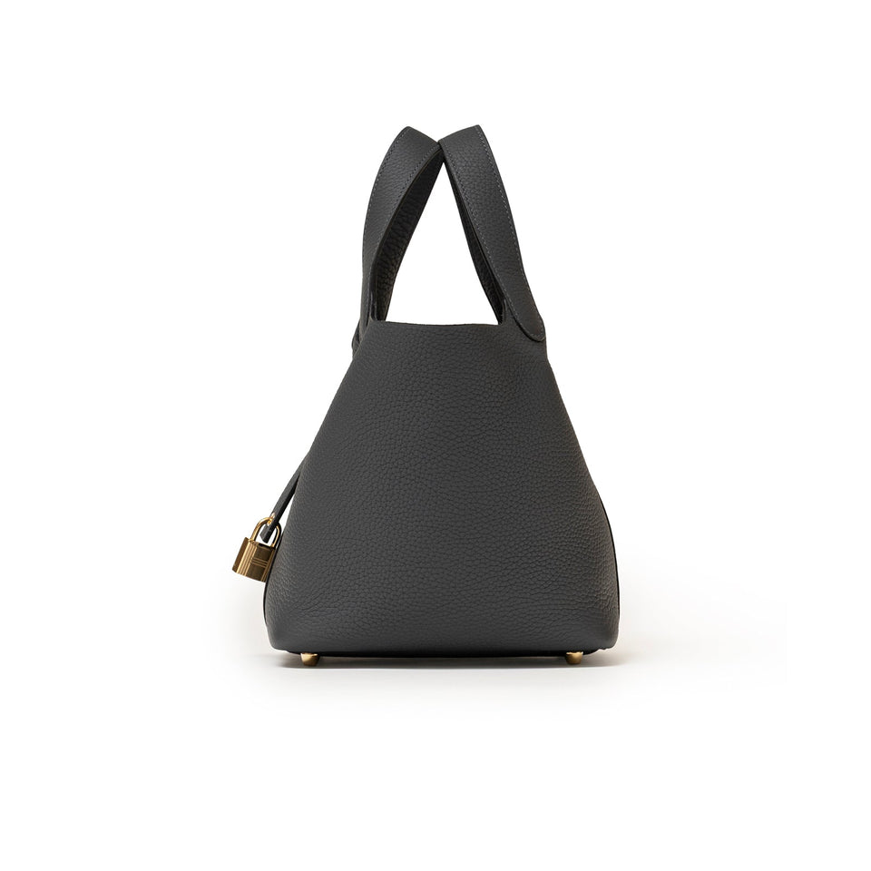 Hermes Picotin 18 Gris Misty Clemence Permabrass Hardware