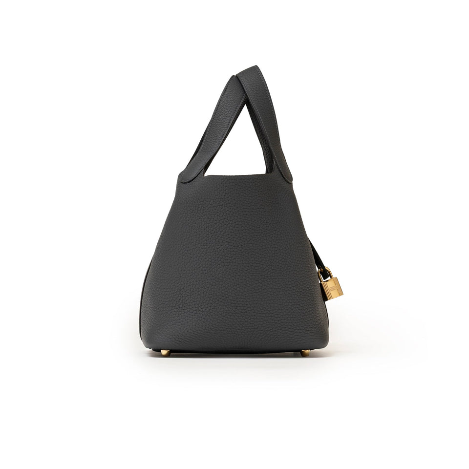 Hermes Picotin 18 Gris Misty Clemence Permabrass Hardware