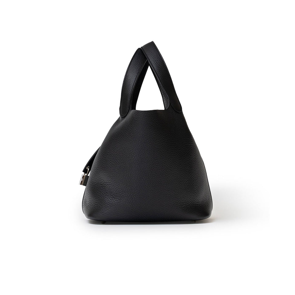 Hermes Picotin 22 Black Clemence Palladium Hardware