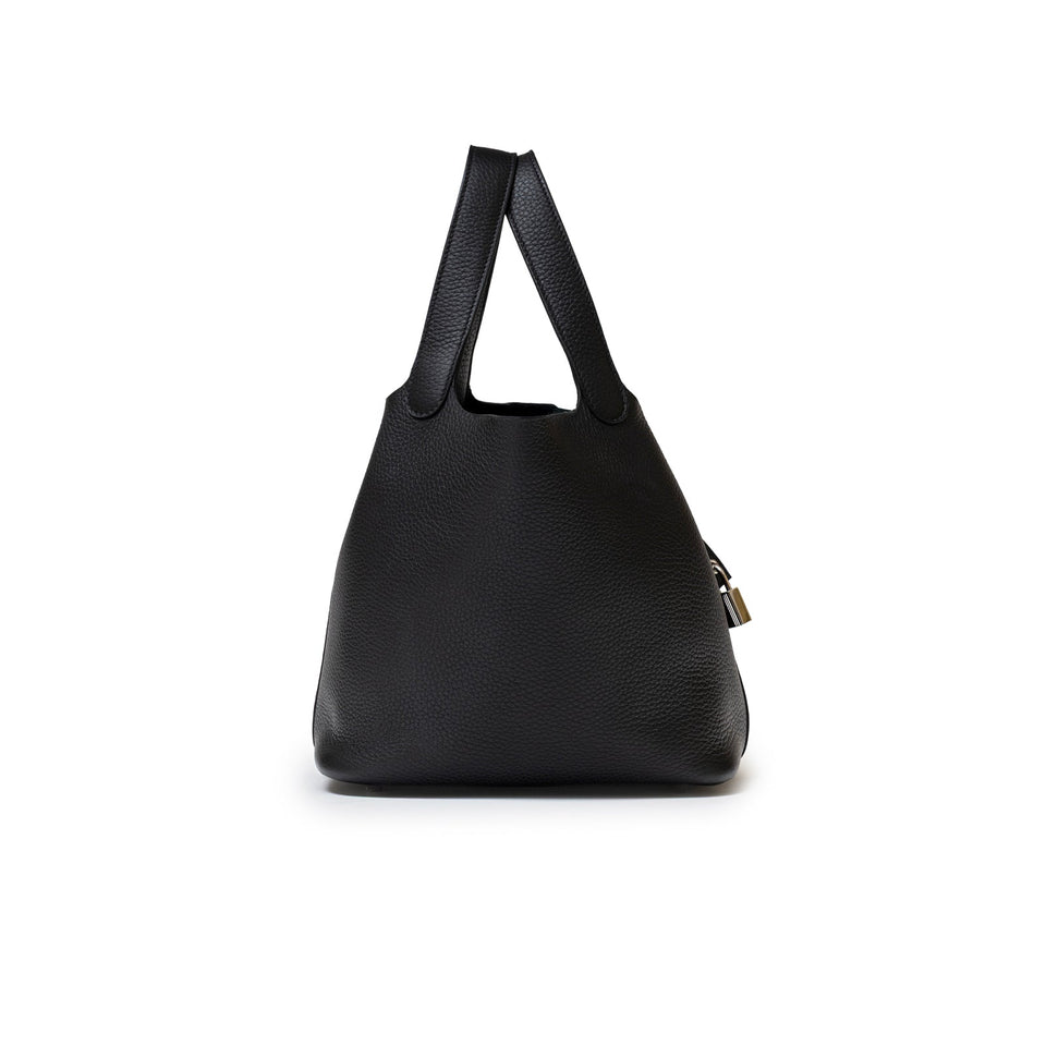 Hermes Picotin 22 Black Clemence Palladium Hardware
