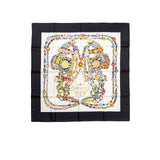 Hermes Brides de Gala en Fleurs Scarf 90 Su/Black/Ivory/Multi