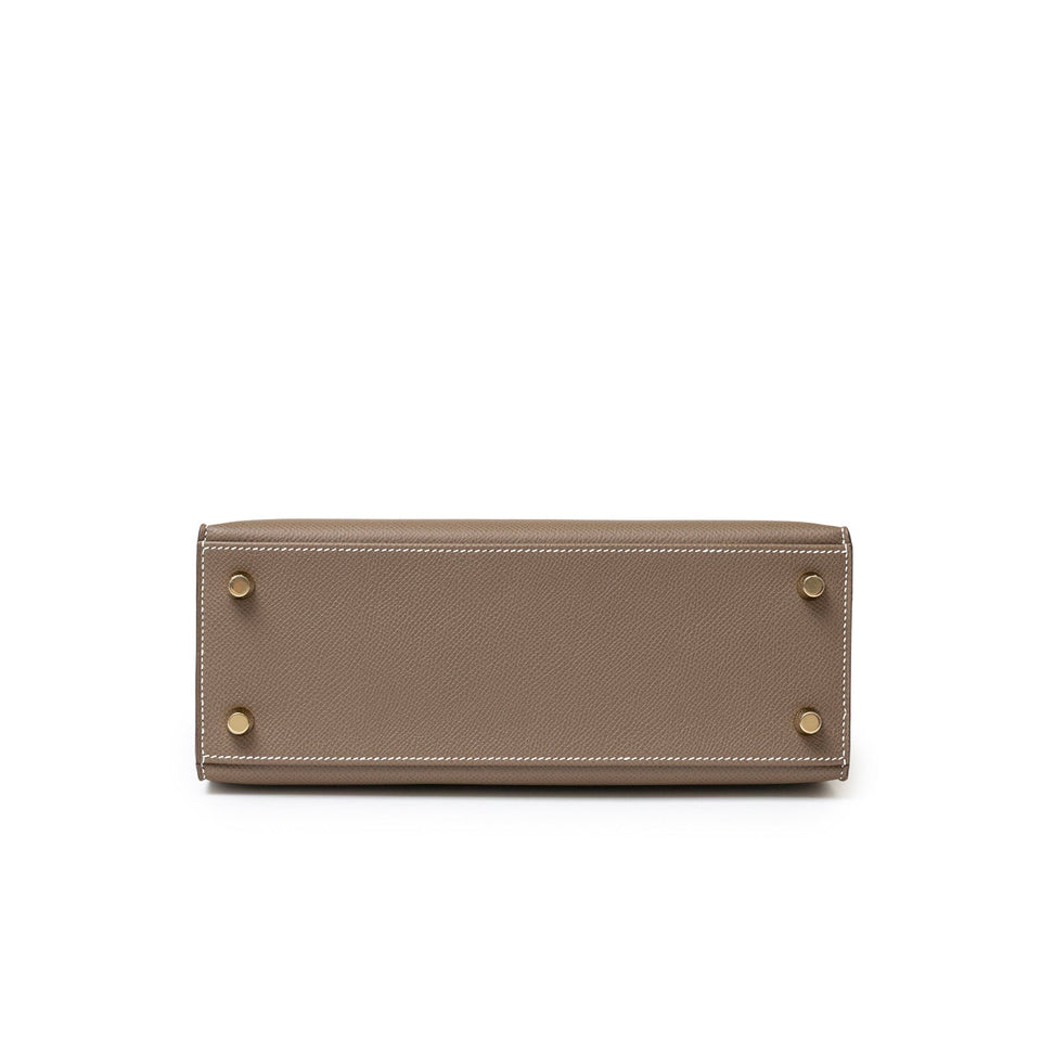 Hermes Kelly 25 Sellier Etoupe Epsom Gold Hardware