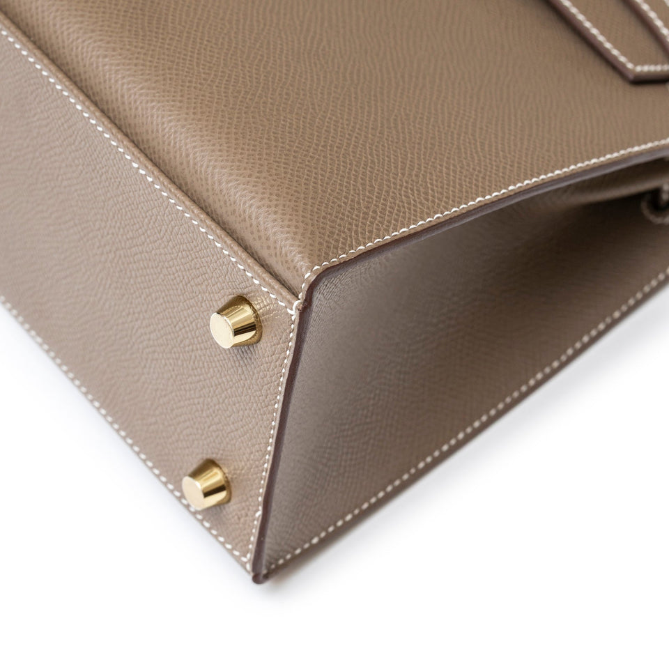 Hermes Kelly 25 Sellier Etoupe Epsom Gold Hardware
