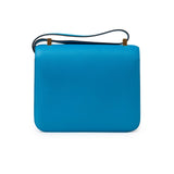 Hermes Constance 24 Blue Zanzibar Evercolor Gold Hardware