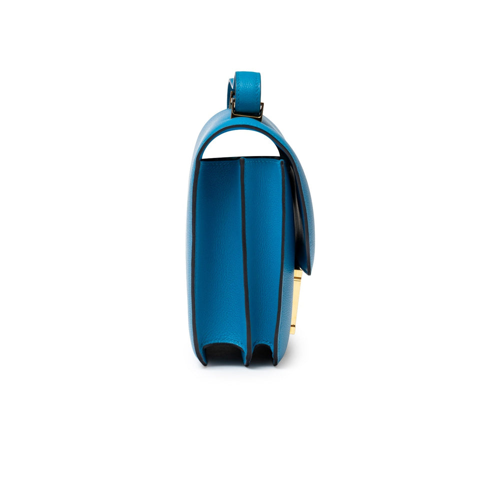 Hermes Constance 24 Blue Zanzibar Evercolor Gold Hardware