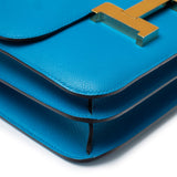 Hermes Constance 24 Blue Zanzibar Evercolor Gold Hardware