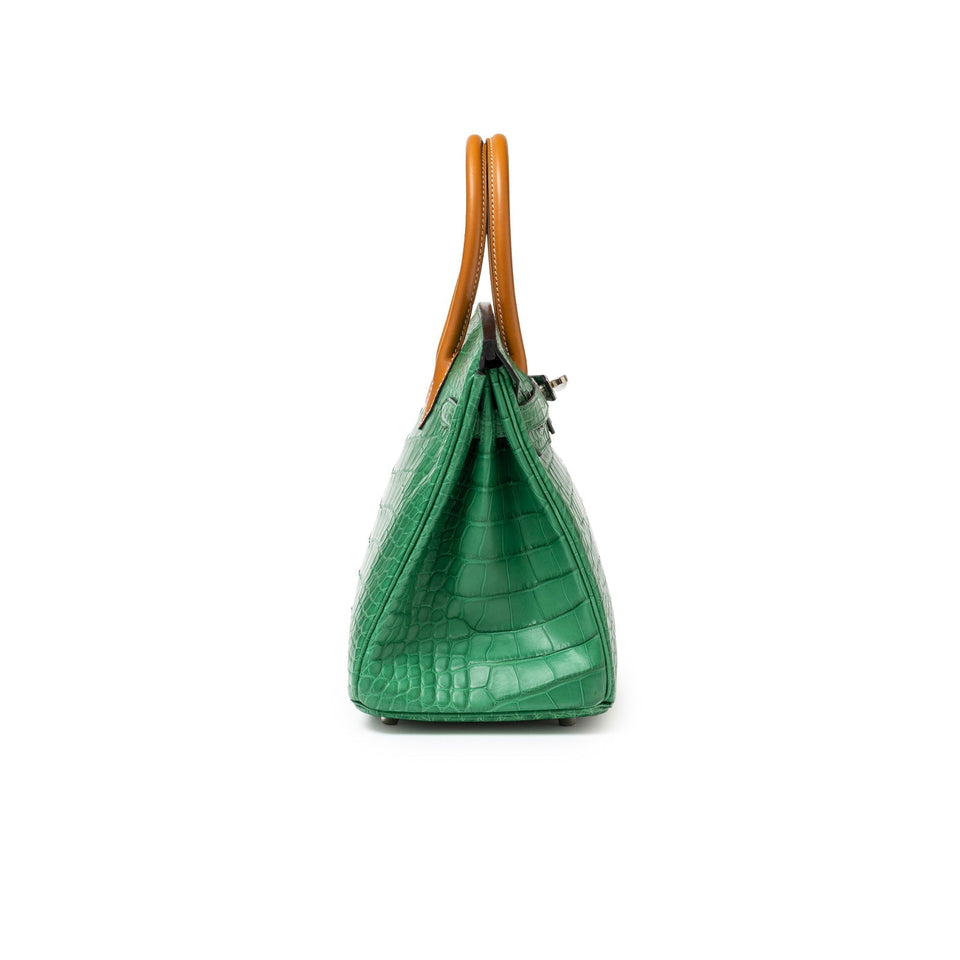 Hermes Birkin 30 Touch Cactus/Naturel-Sable Matte Alligator Palladium Hardware