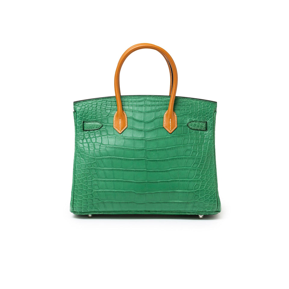 Hermes Birkin 30 Touch Cactus/Naturel-Sable Matte Alligator Palladium Hardware