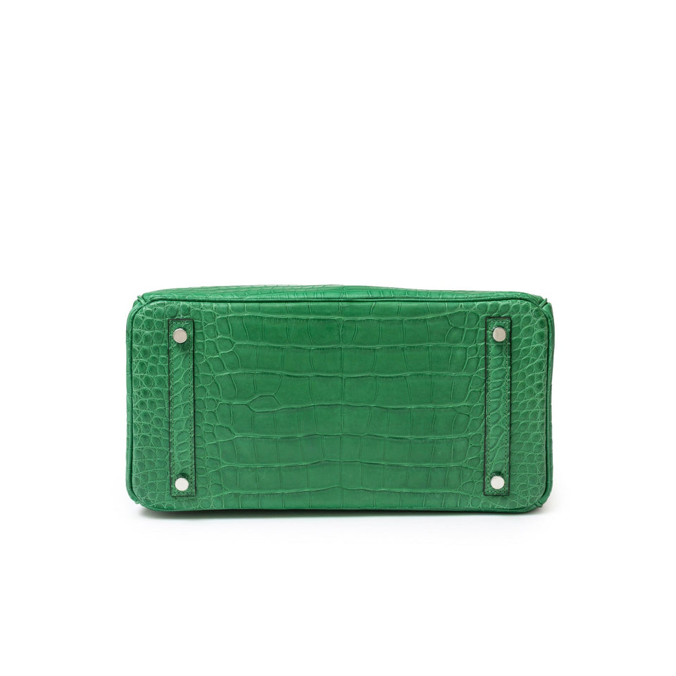 Hermes Birkin 30 Touch Cactus/Naturel-Sable Matte Alligator Palladium Hardware
