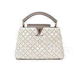 Louis Vuitton Since 1854 Embroidered Capucines BB Ecru/Taupe Calf Gold Hardware