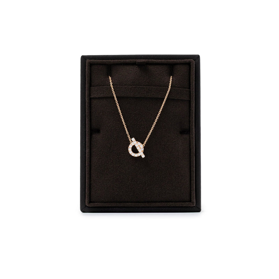 Hermes Finesse Pendant Diamonds and 18k Rose Gold